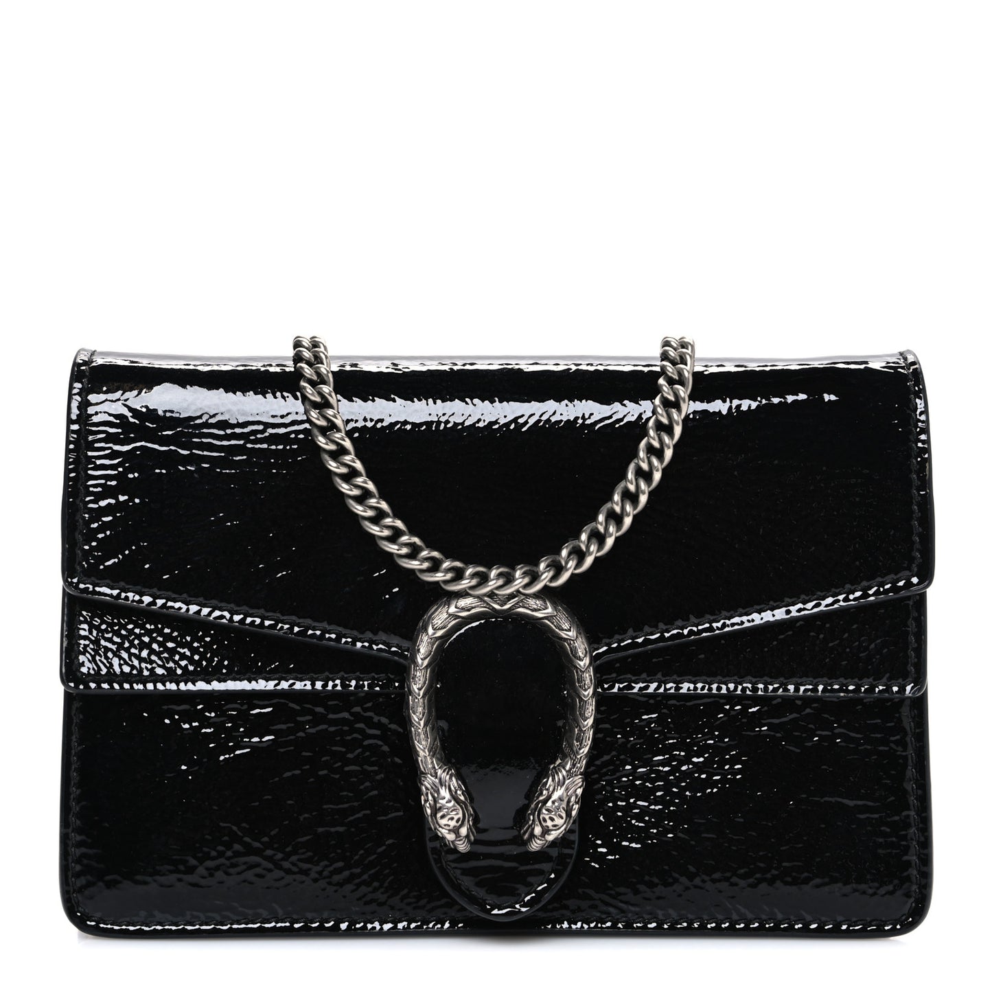Crinkled Patent Mini Dionysus Shoulder Bag Black