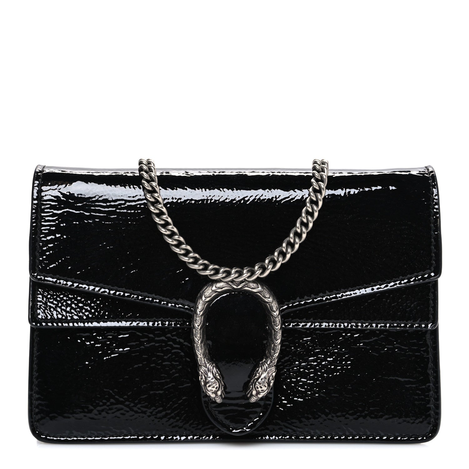Gucci Crinkled Patent Mini Dionysus Shoulder Bag Black 1 of 9
