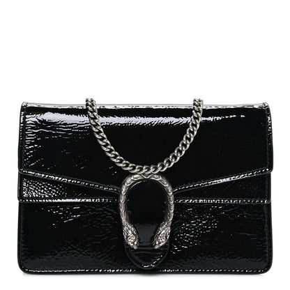 Gucci Crinkled Patent Mini Dionysus Shoulder Bag Black 1 of 9