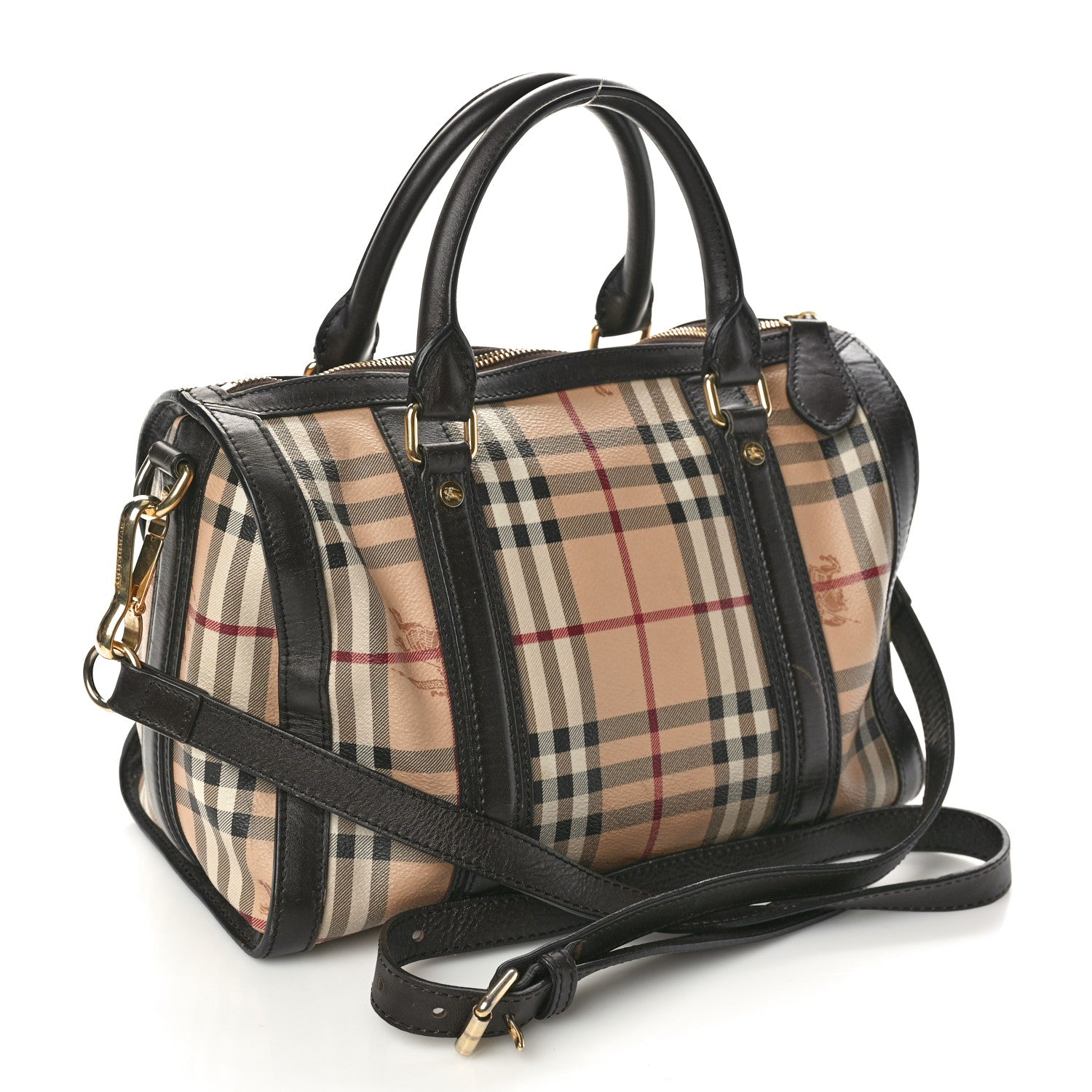 Burberry Haymarket Check Medium Alchester Bowling Bag Chocolate 2 of 14