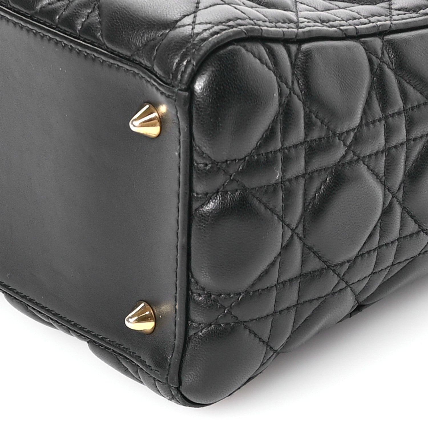 Christian Dior Lambskin Cannage Medium Lady Dior Black 10 of 11