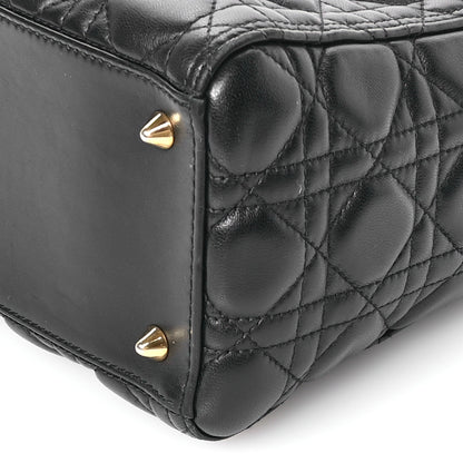 Christian Dior Lambskin Cannage Medium Lady Dior Black 10 of 11