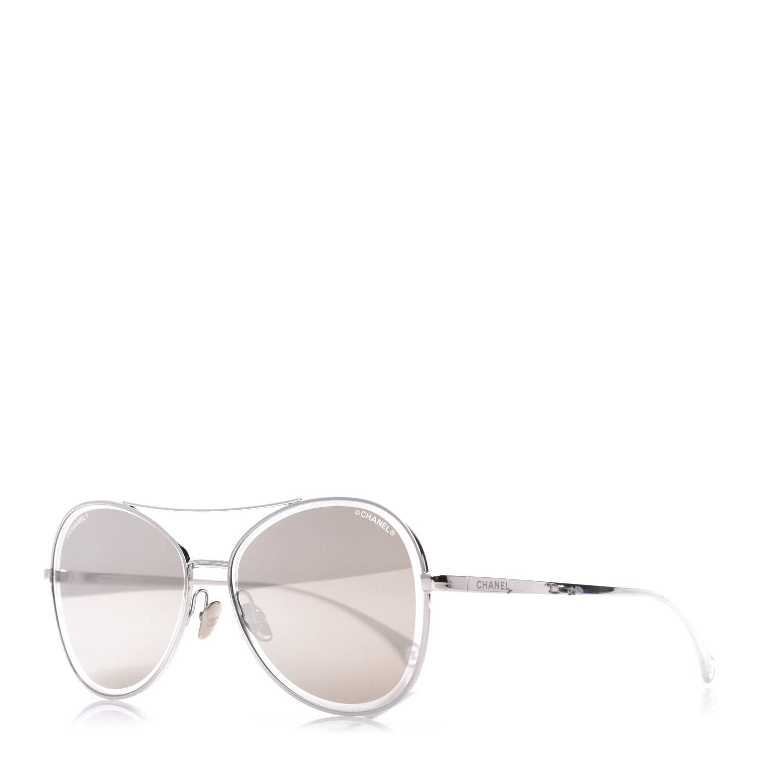 Chanel Metal Pilot Sunglasses 4260 Silver 1 of 8