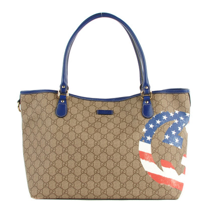 Gucci GG Plus Monogram Medium USA Flag Unicef Tote Blue 1 of 8