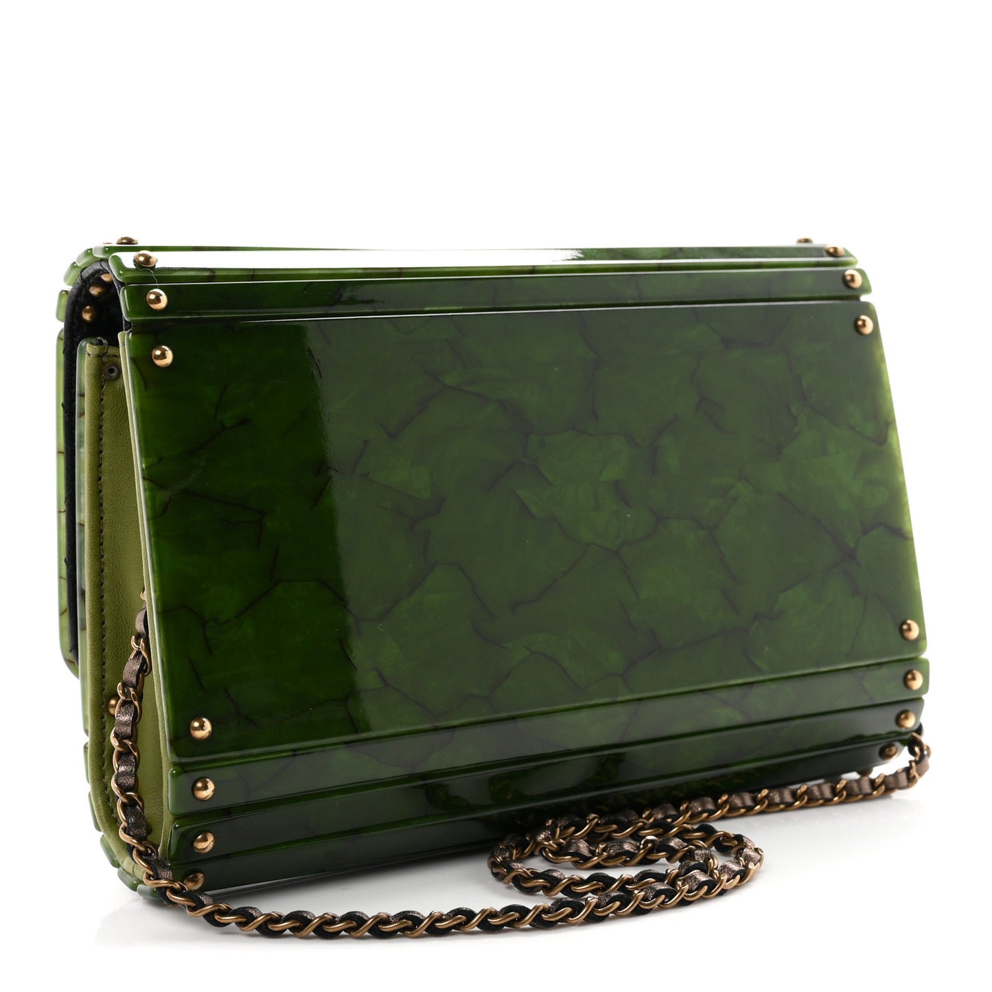 Plexiglass Jade Paris Shanghai CC Clutch Green