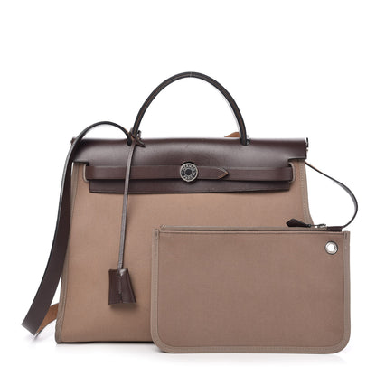 Hermes Vache Hunter Toile Herbag Zip 31 PM Etoupe Ebene 1 of 9