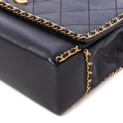 Chanel Calfskin Stitched Chain Flap Black 5 of 11