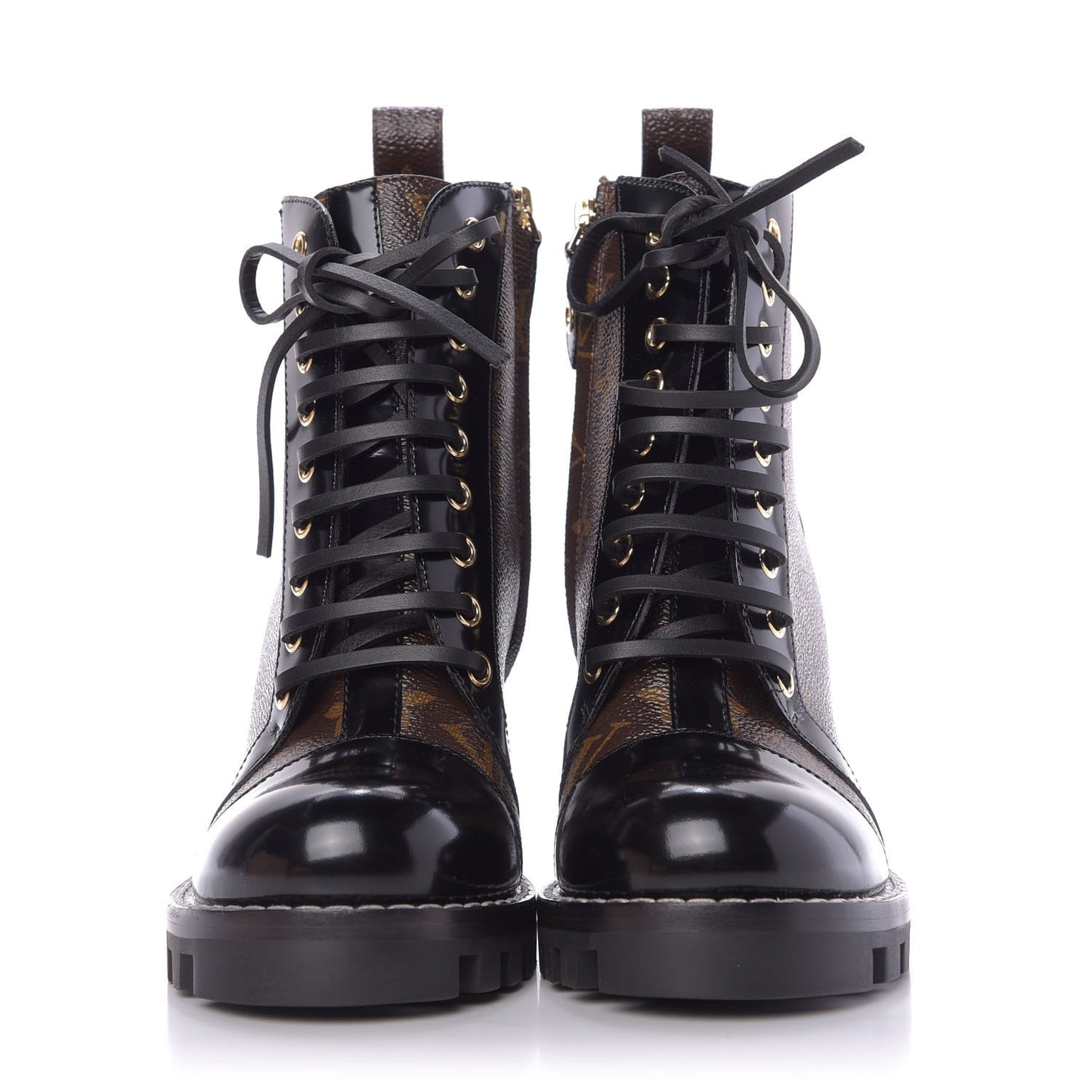 Patent Calfskin Monogram Star Trail Ankle Boots 36.5 Black