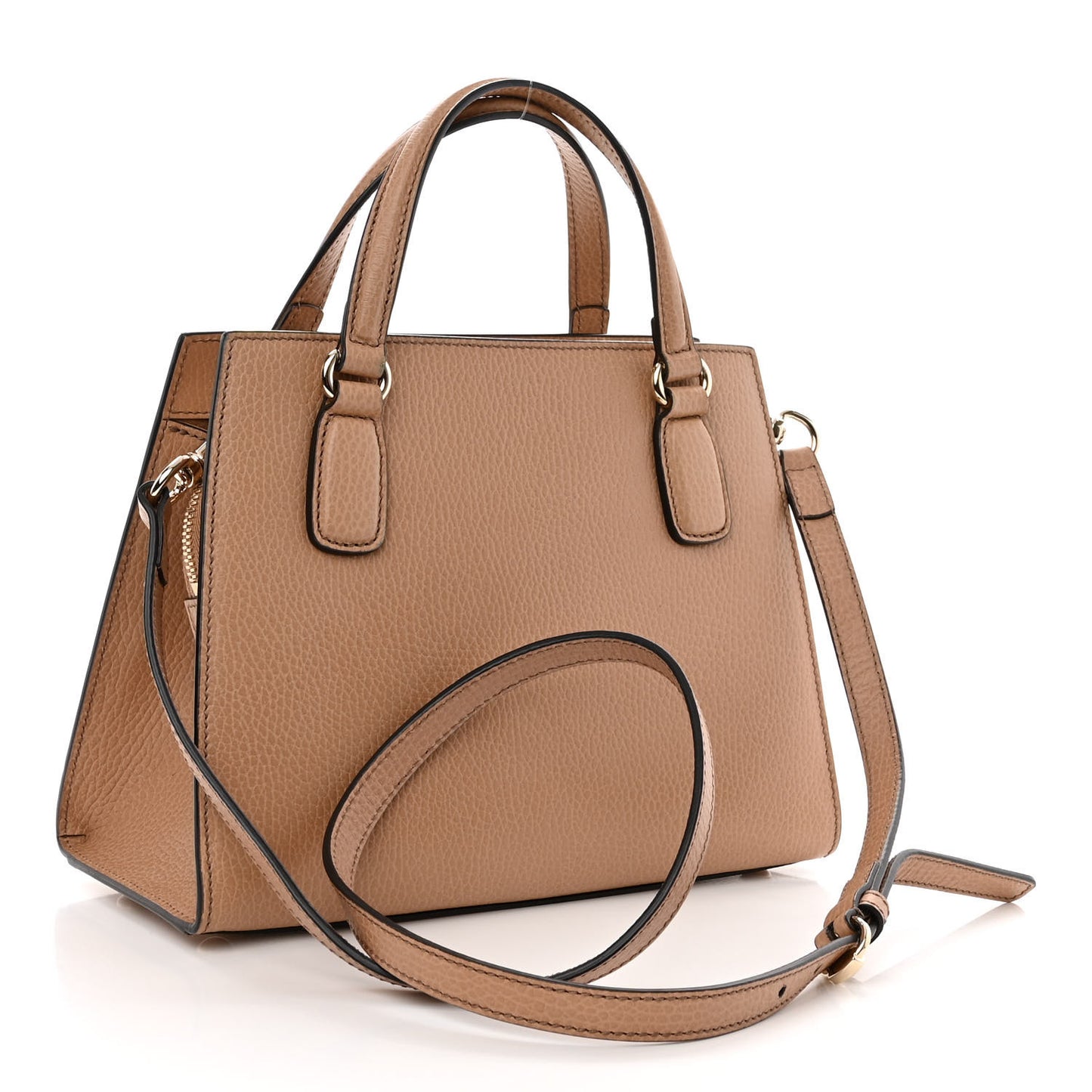 Dollar Calfskin Medium Soho Top Handle Satchel Camelia