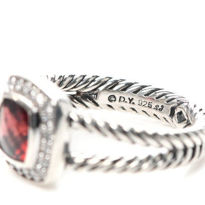 David Yurman Sterling Silver Diamond Garnet 7mm Petite Albion Ring 55 7.25 4 of 5