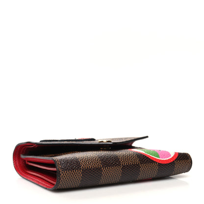 Louis Vuitton Damier Ebene Stories Victorine Wallet Red 4 of 9