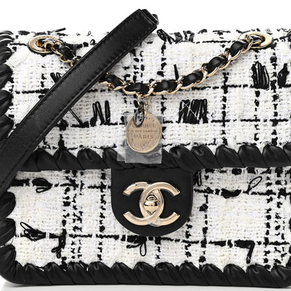 Chanel Tweed Braided Calfskin Mini My Own Frame Flap Grey Black 8 of 11
