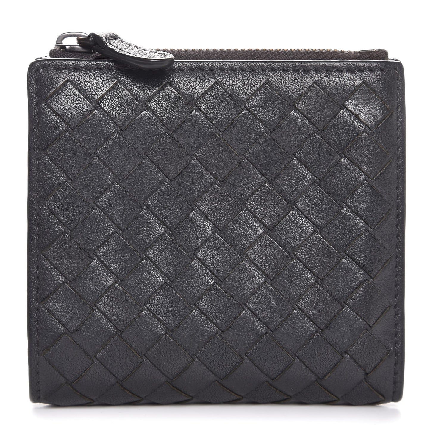 Nappa Intrecciato Bi-Fold Wallet Grey