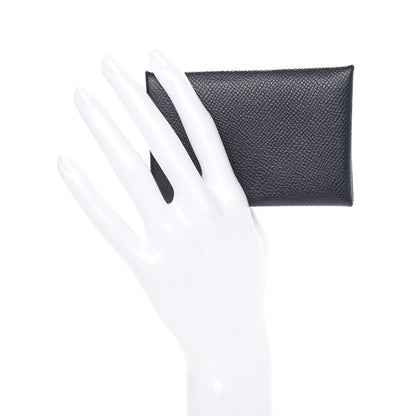 Hermes Epsom Calvi Card Case Bleu Nuit 2 of 8