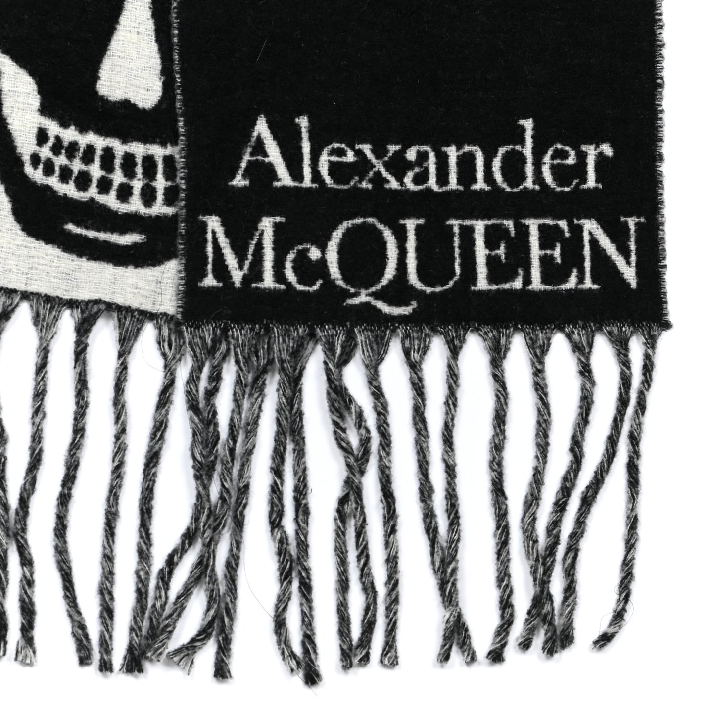 Wool Polyamide Cosy Skull Scarf Black