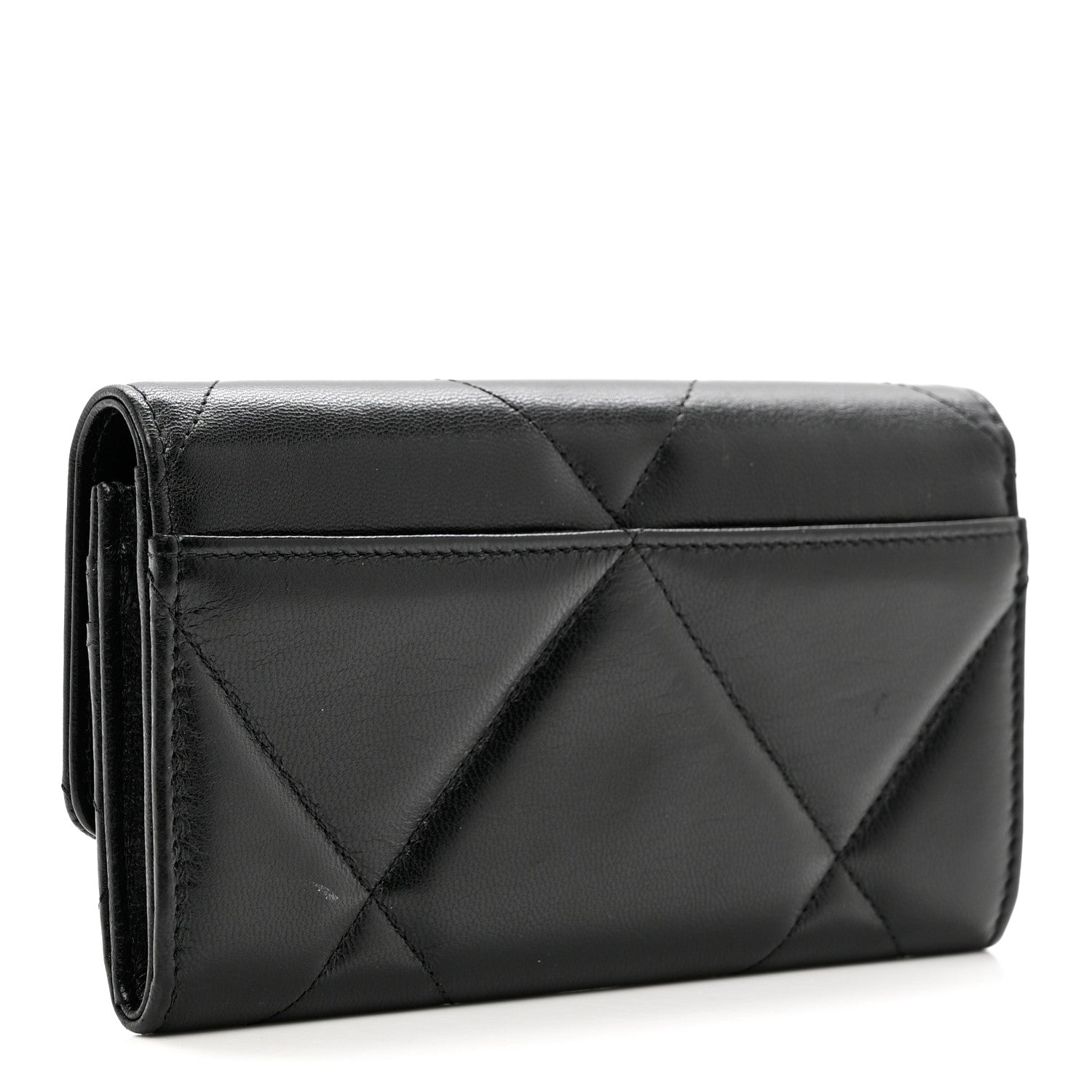 Chanel Lambskin Quilted Chanel 19 Flap Wallet Black 3 of 8