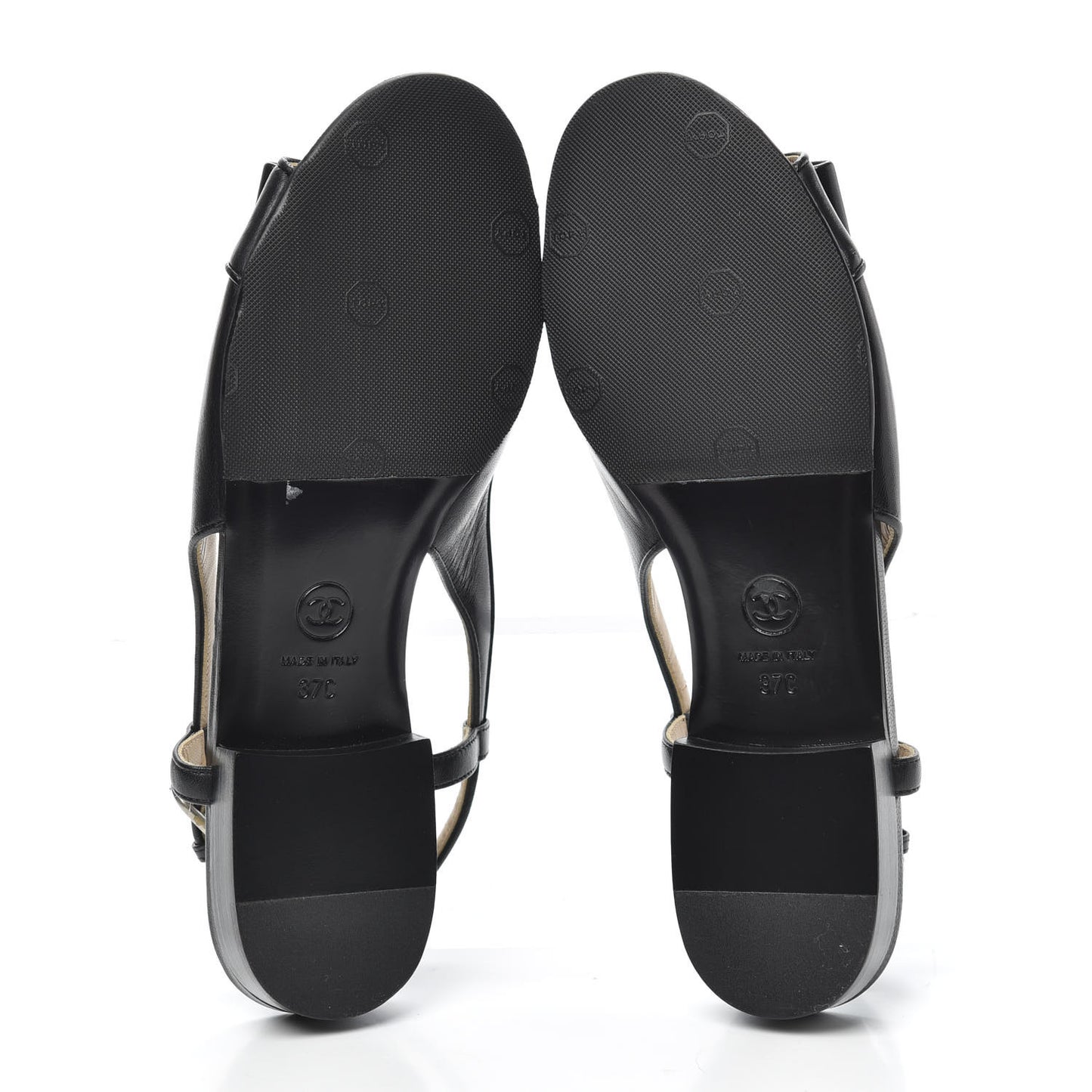 Lambskin Peep Toe Bow Slingback Flats 37 Black
