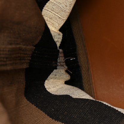 Burberry Grainy Calfskin Canvas Mega Check Medium Ashby Tassel Hobo Saddle Brown 11 of 13