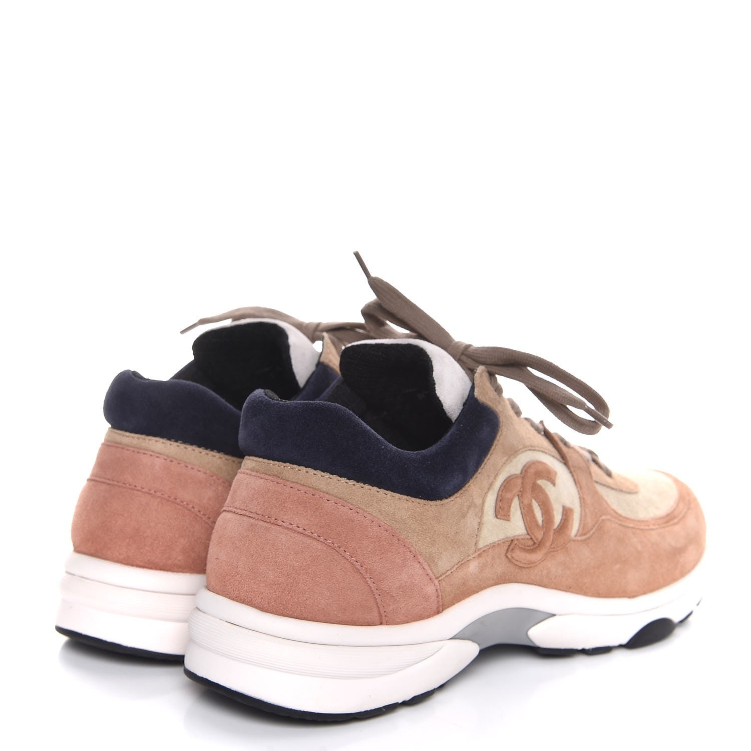 Chanel Suede Calfskin CC Sneakers 41 Brown Beige 4 of 7