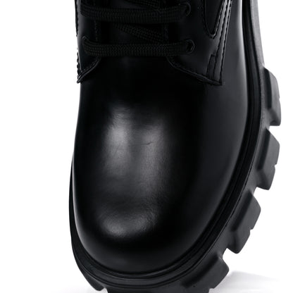 Prada Spazzolato Rois Re-Nylon Metal Triangle Logo Monolith Pouch Pocket 55mm Boots 38 Black 15 of 15