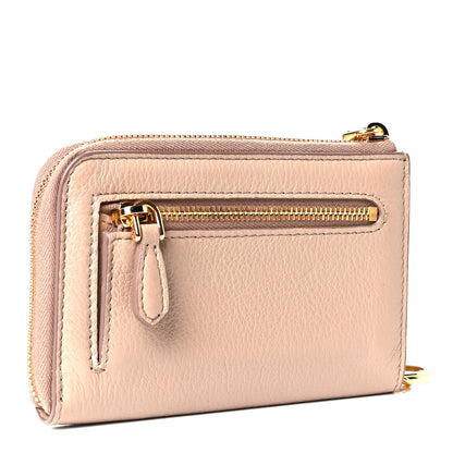 Prada Vitello Daino Zip Around Keychain Sughero 2 of 5