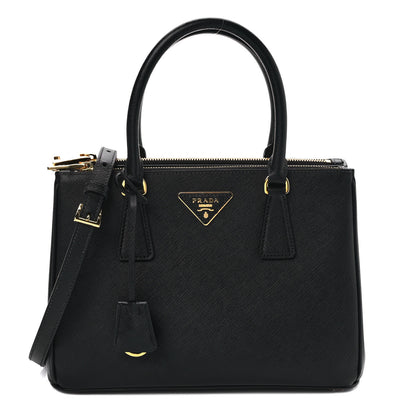 Prada Saffiano Small Galleria Double Zip Tote Black 1 of 10