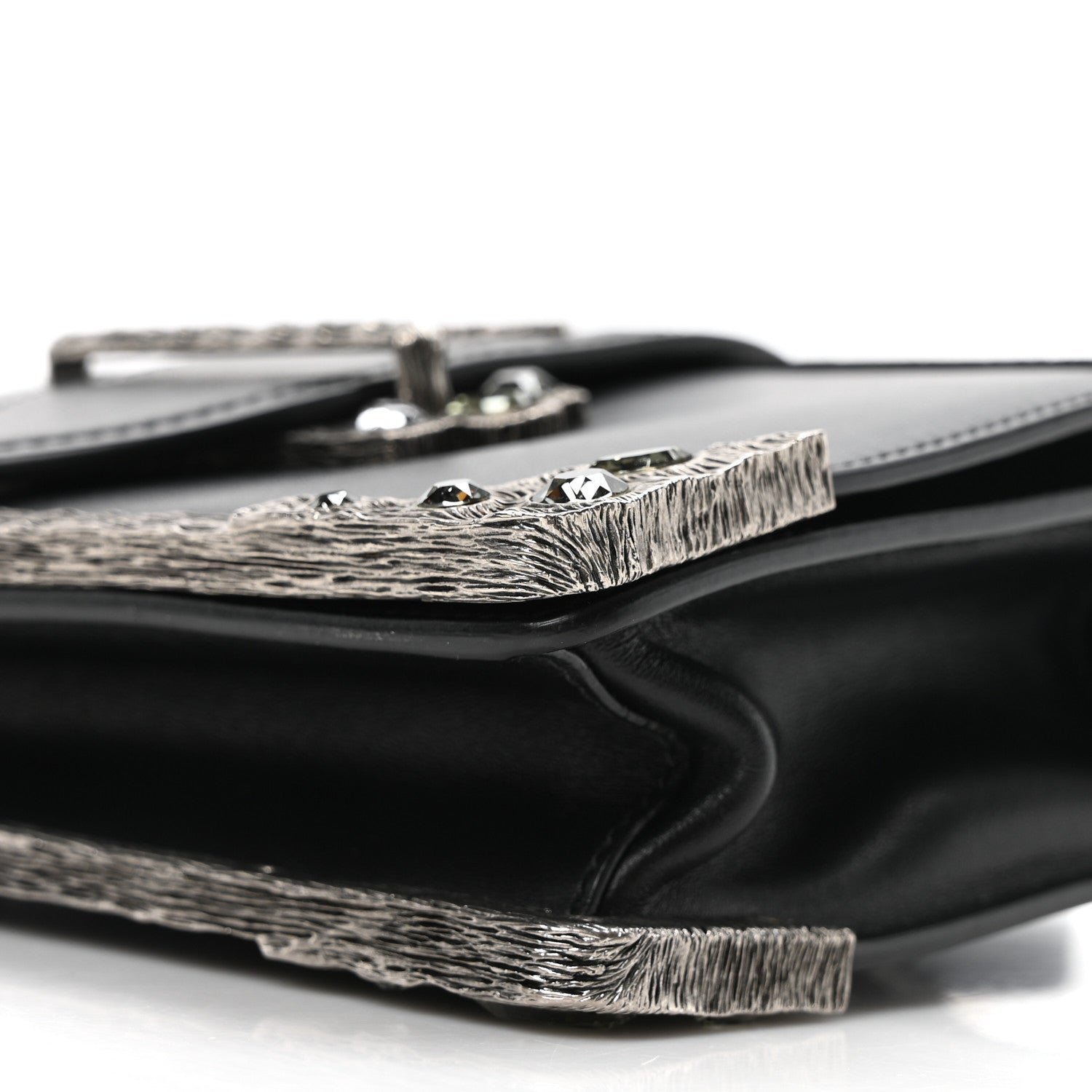 Prada Crystal City Calf Saffiano Cahier Shoulder Bag Black 9 of 9