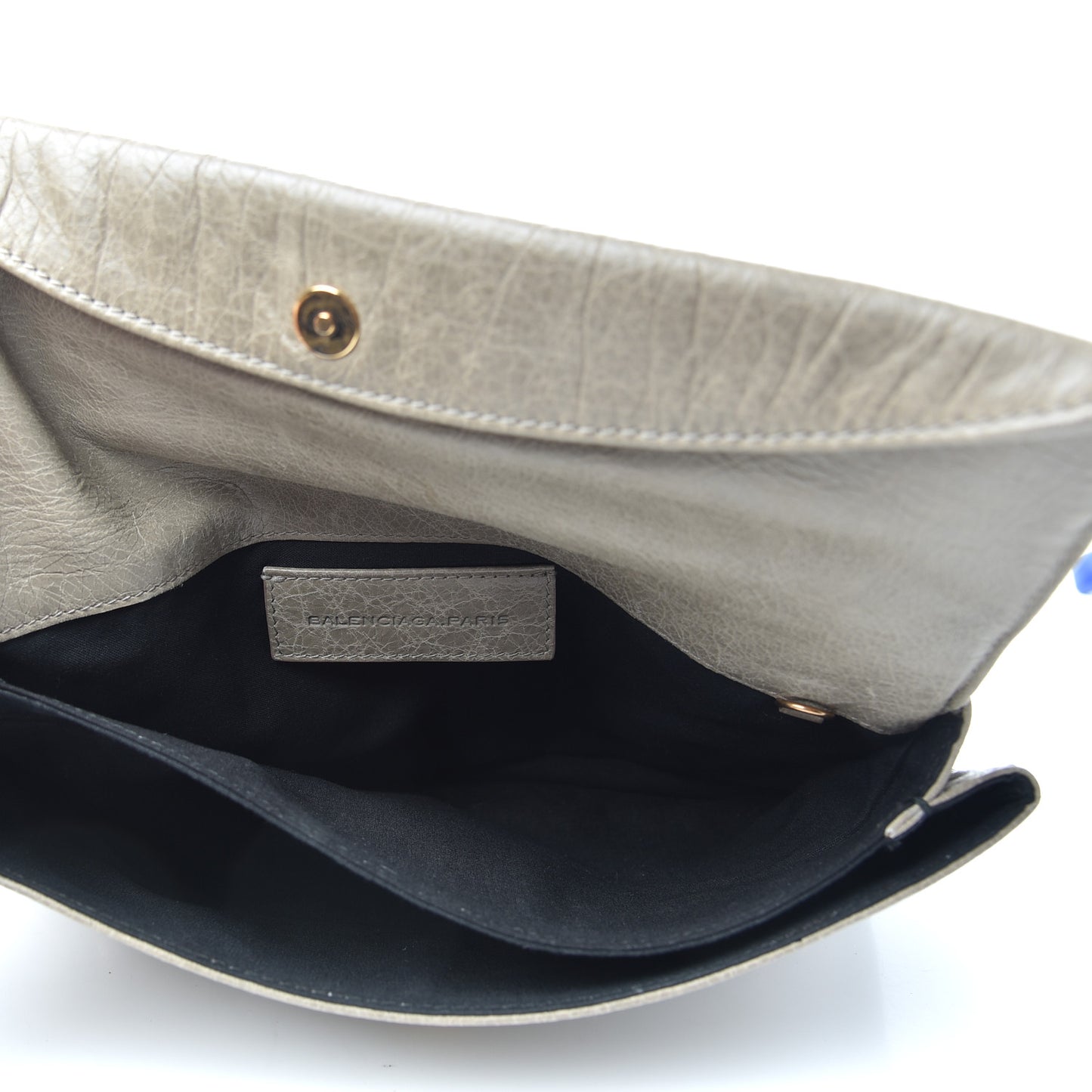 Agneau Giant 21 Gold Hardware Envelope Clutch Gris Glace
