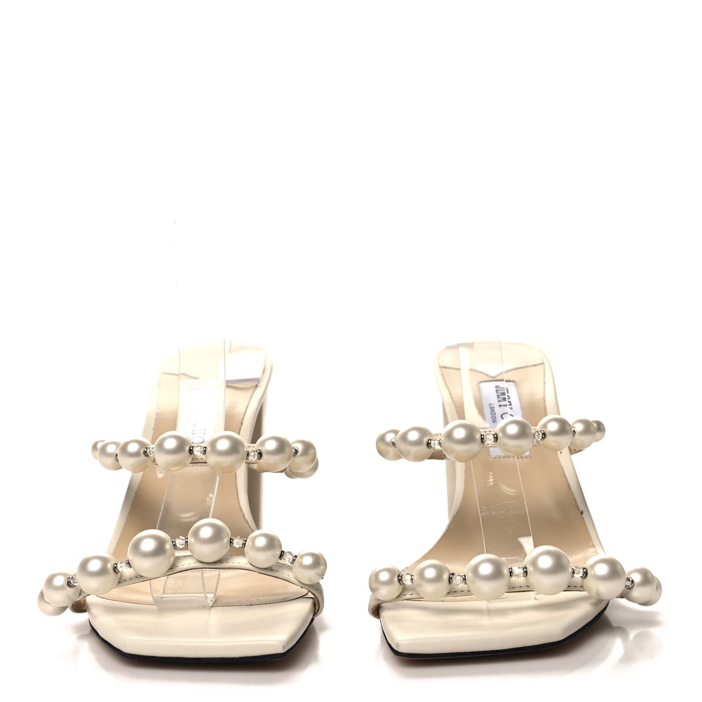 Shimmer Suede Pearl Embellished Amara 85 Mule Sandals 41 Champagne