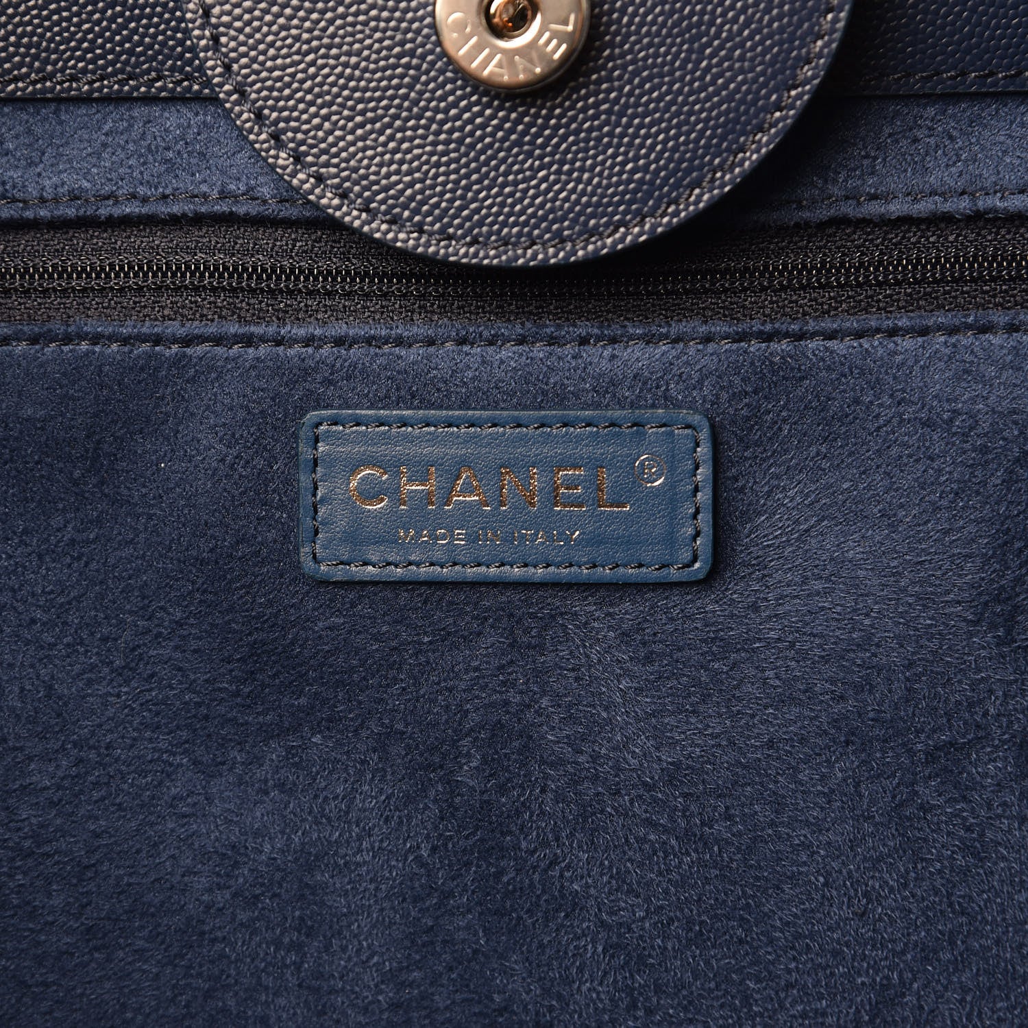 Chanel Caviar Medium Studded Deauville Tote Blue 6 of 8