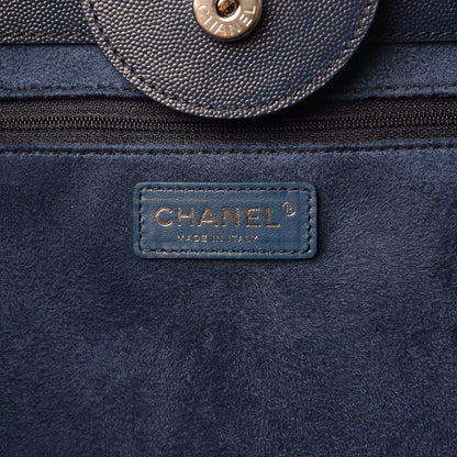 Chanel Caviar Medium Studded Deauville Tote Blue 6 of 8