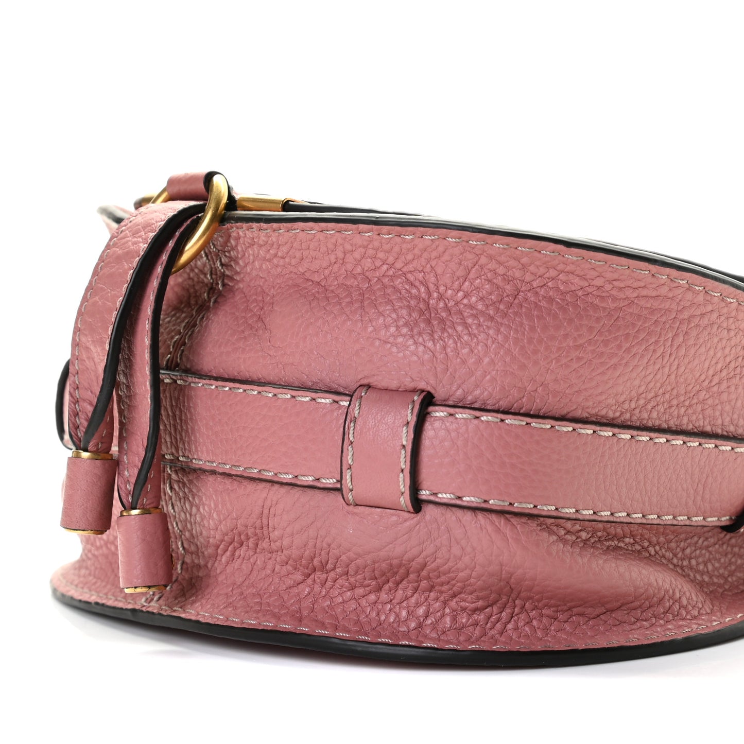 Calfskin Mini Marcie Round Crossbody Bag Rusty Pink