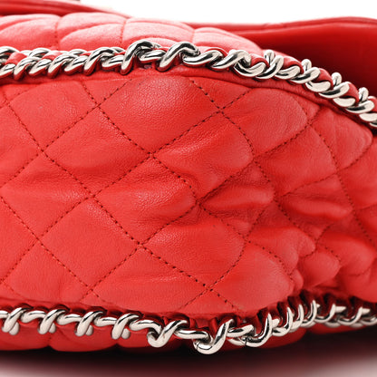 Chanel Washed Lambskin Quilted Maxi Chain Around Flap Red 10 of 11