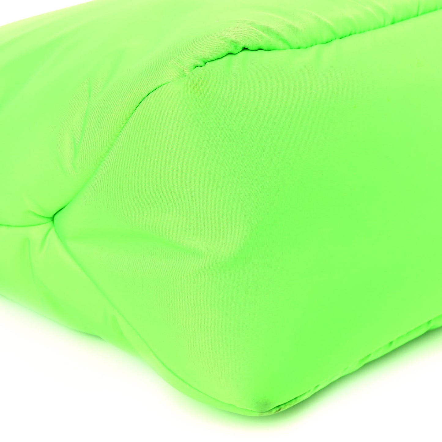 Tessuto Nylon Soft Padded Medium Shopping Tote Verde Fluo