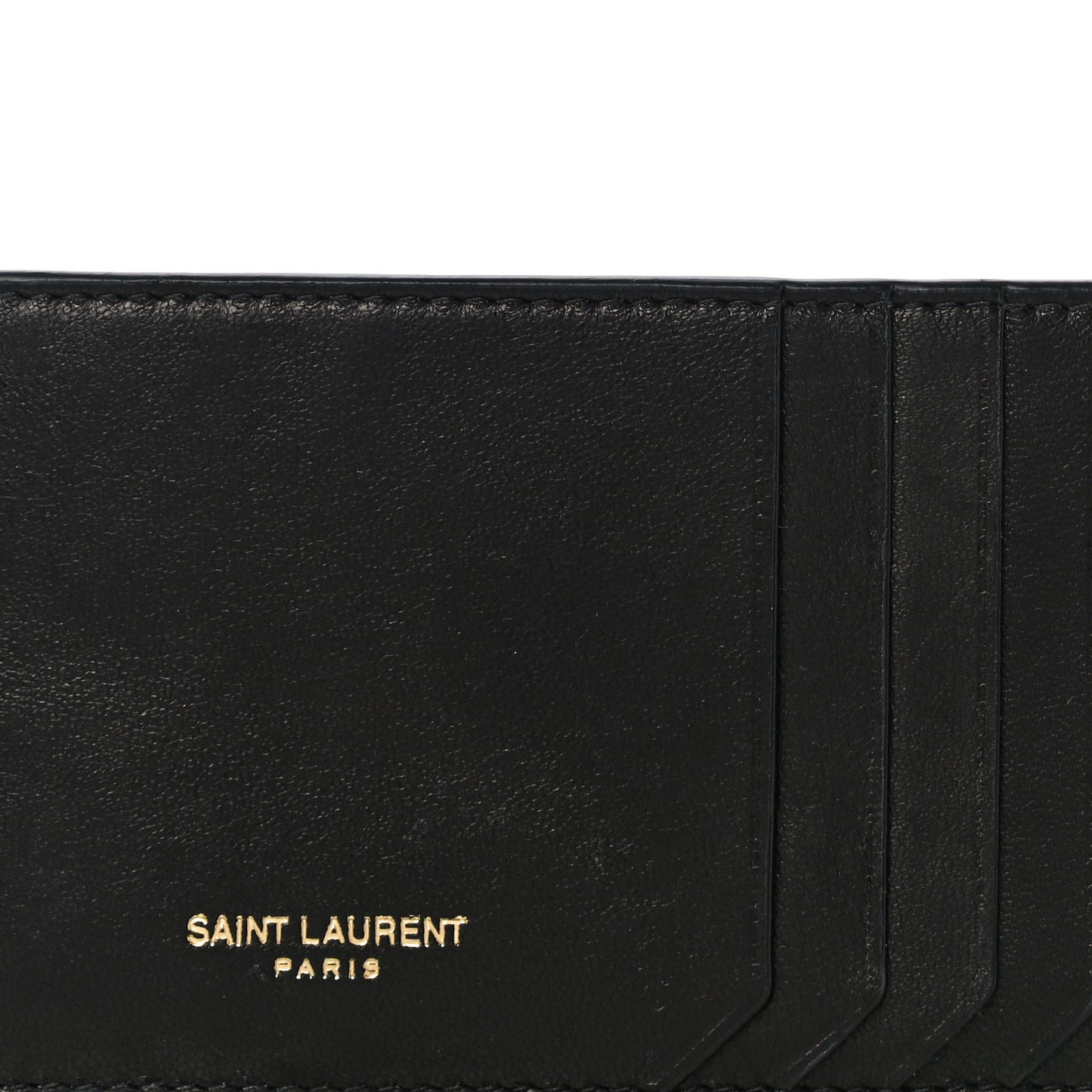 Calfskin 5 Fragments Zip Pouch Card Holder Black