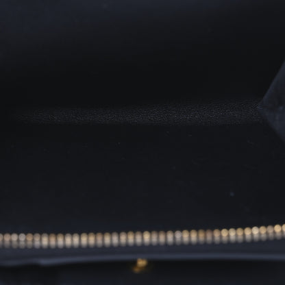 Christian Dior Grained Calfskin Supple Cannage Caro Scarlet Zipped Wallet Black 6 of 12