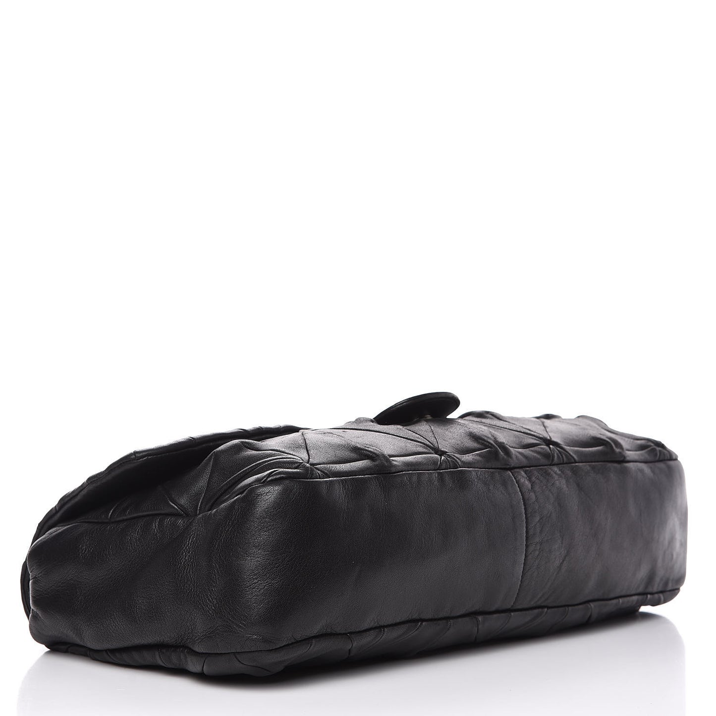 Lambskin Quilted Soft Squares Origami Flap Black
