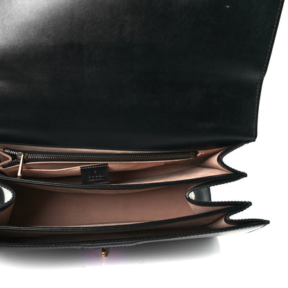 Gucci Calfskin Web Turn Lock Shoulder Bag Black 7 of 7