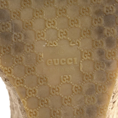 Gucci Patent Microguccissima Penelope Espadrille Wedge Sandals 37.5 Acero 8 of 10
