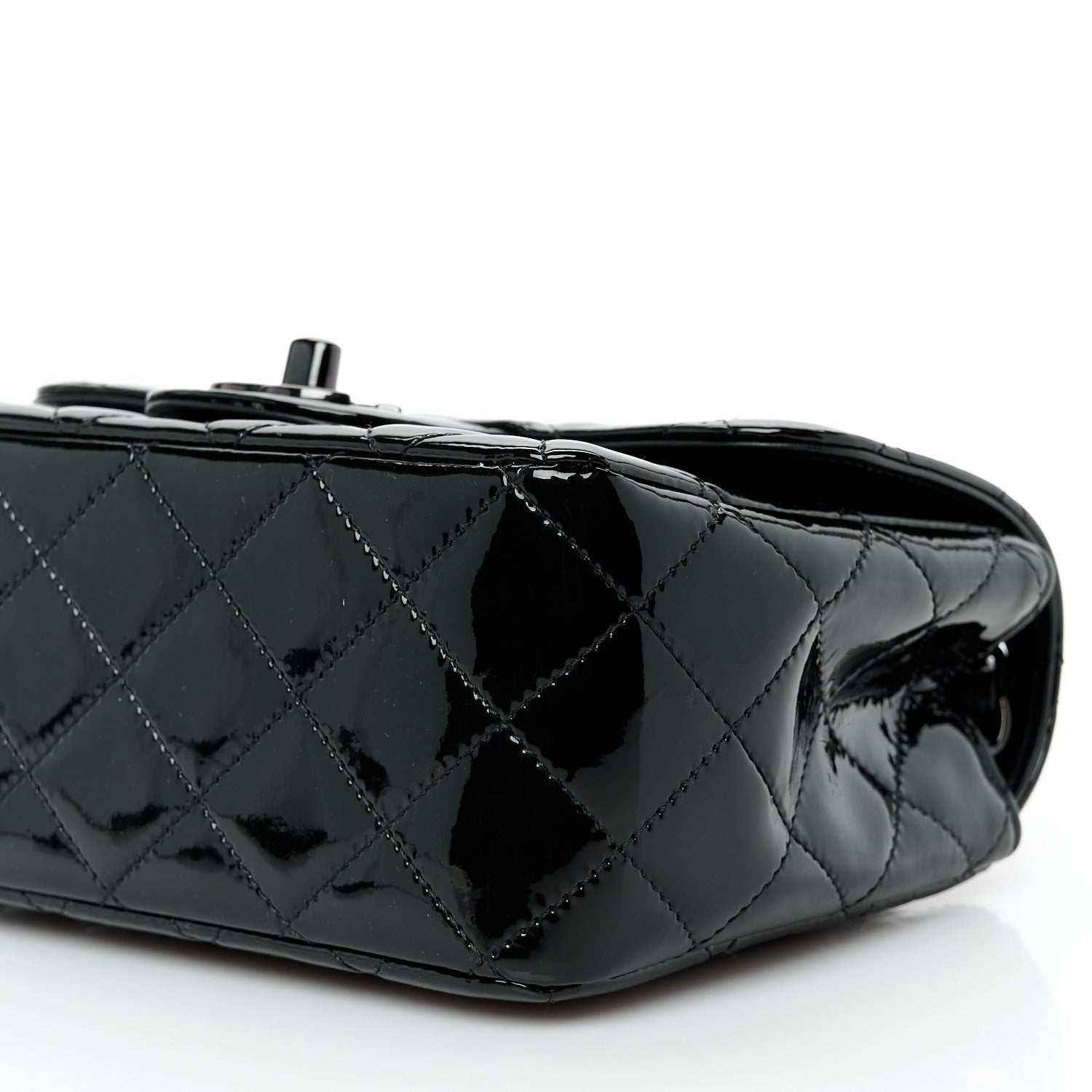 Chanel Patent Calfskin Quilted Mini Square Flap So Black 11 of 11