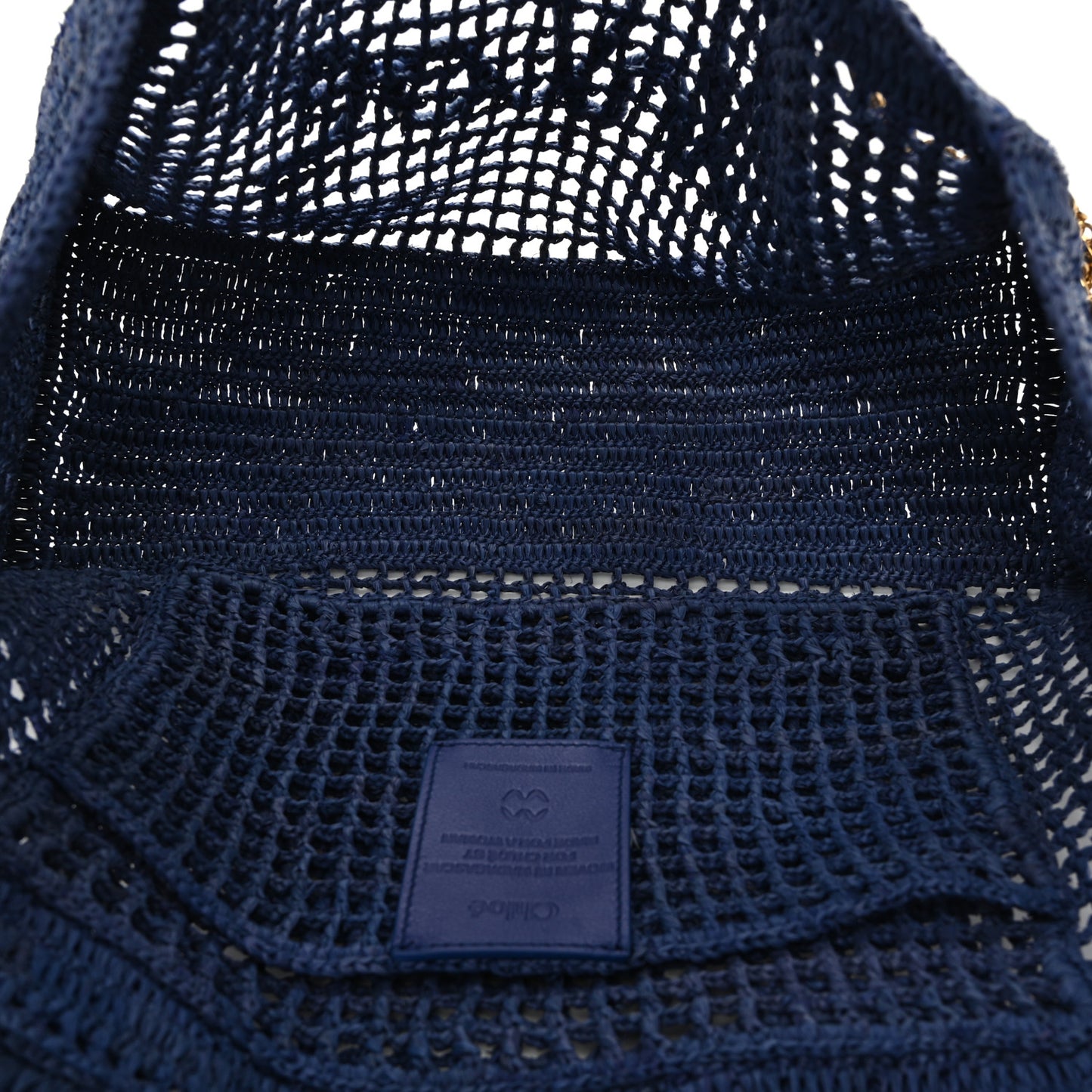 Raffia Summer Banana East West Tote Ashes Blue