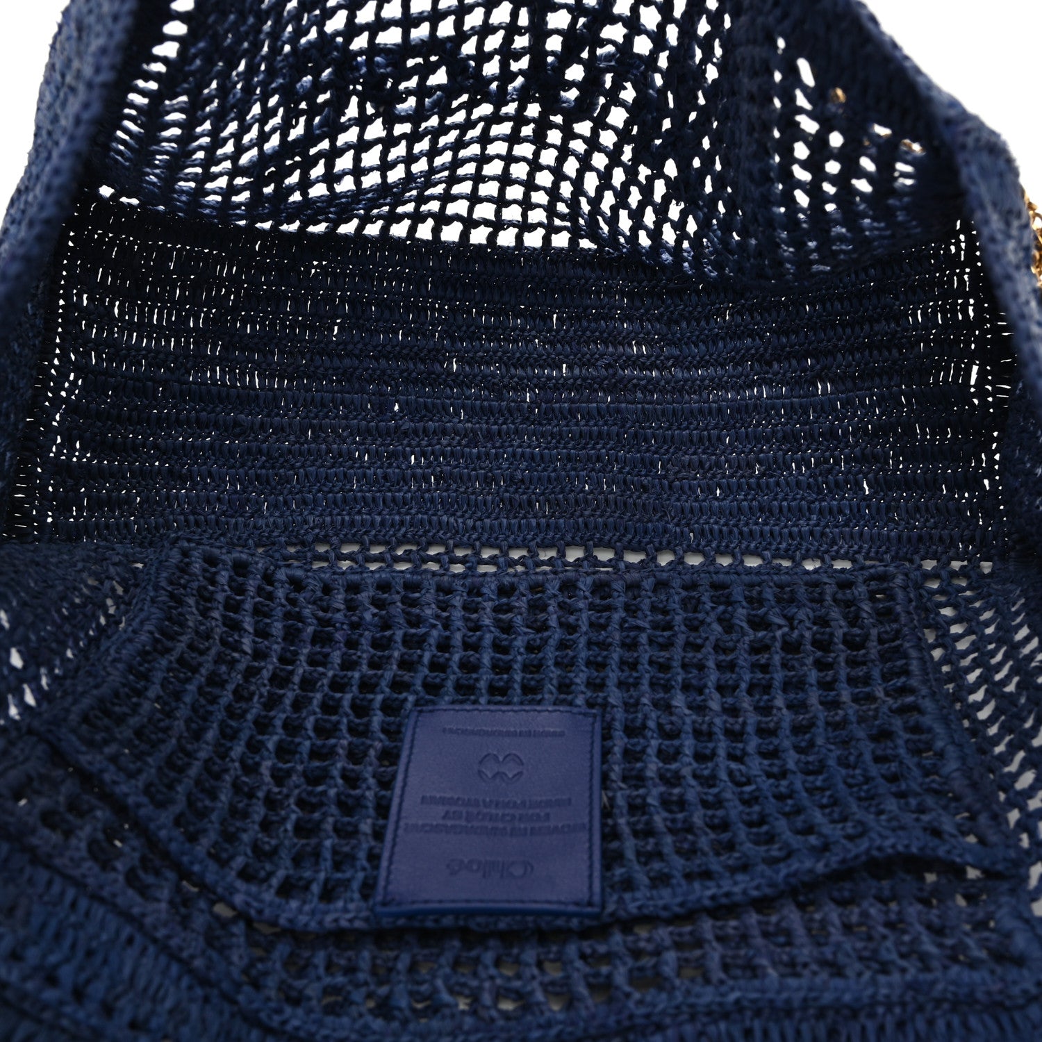 Chloe Raffia Summer Banana East West Tote Ashes Blue 5 of 9
