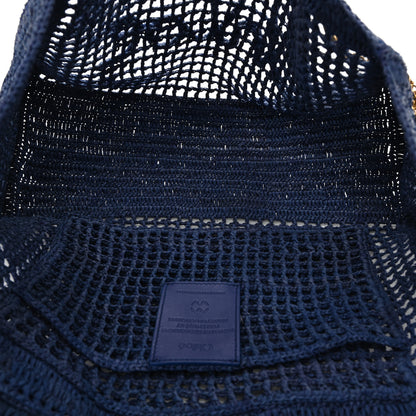 Chloe Raffia Summer Banana East West Tote Ashes Blue 5 of 9