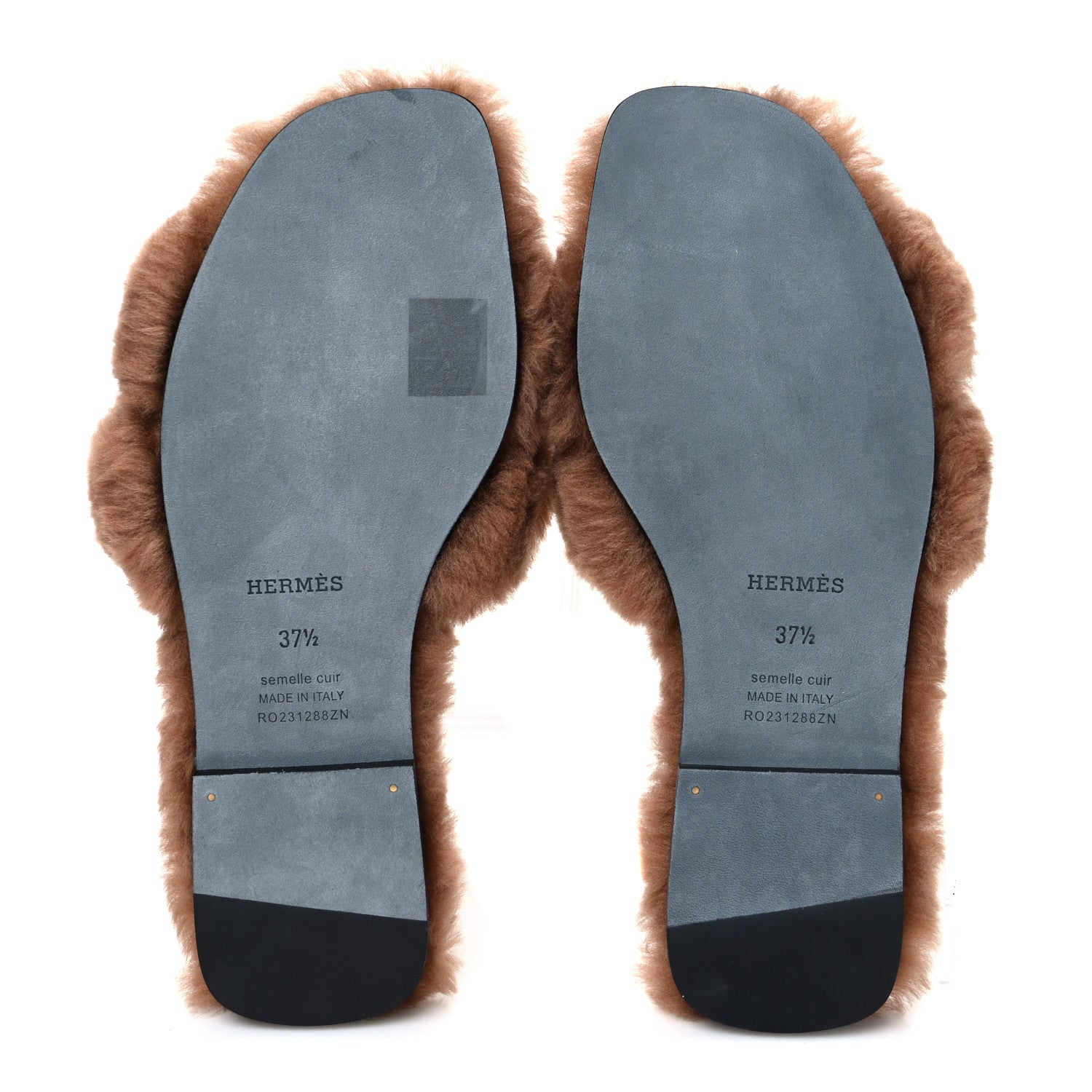 Hermes Woolskin Oran Sandals 37.5 Naturel 7 of 9