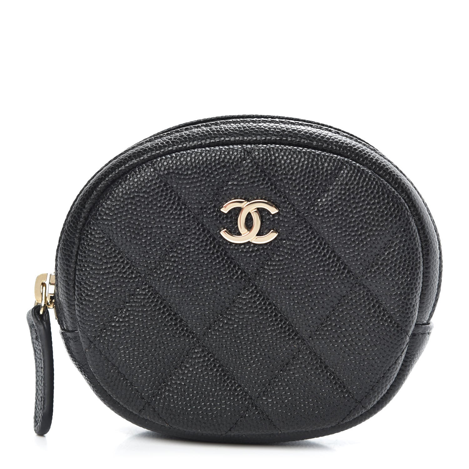 Chanel Caviar Quilted Zip Around Classic Coin Purse Black 1 of 7