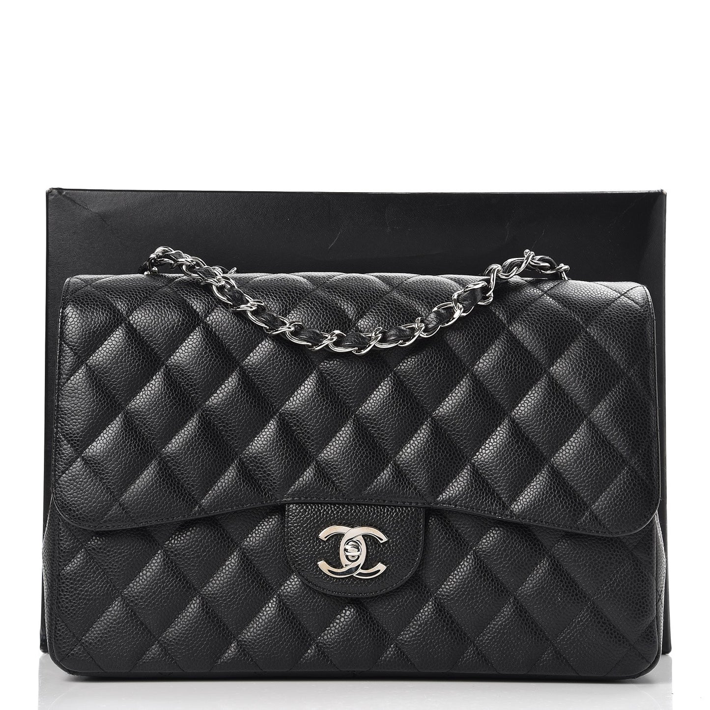 Caviar Quilted Jumbo Single Flap Black