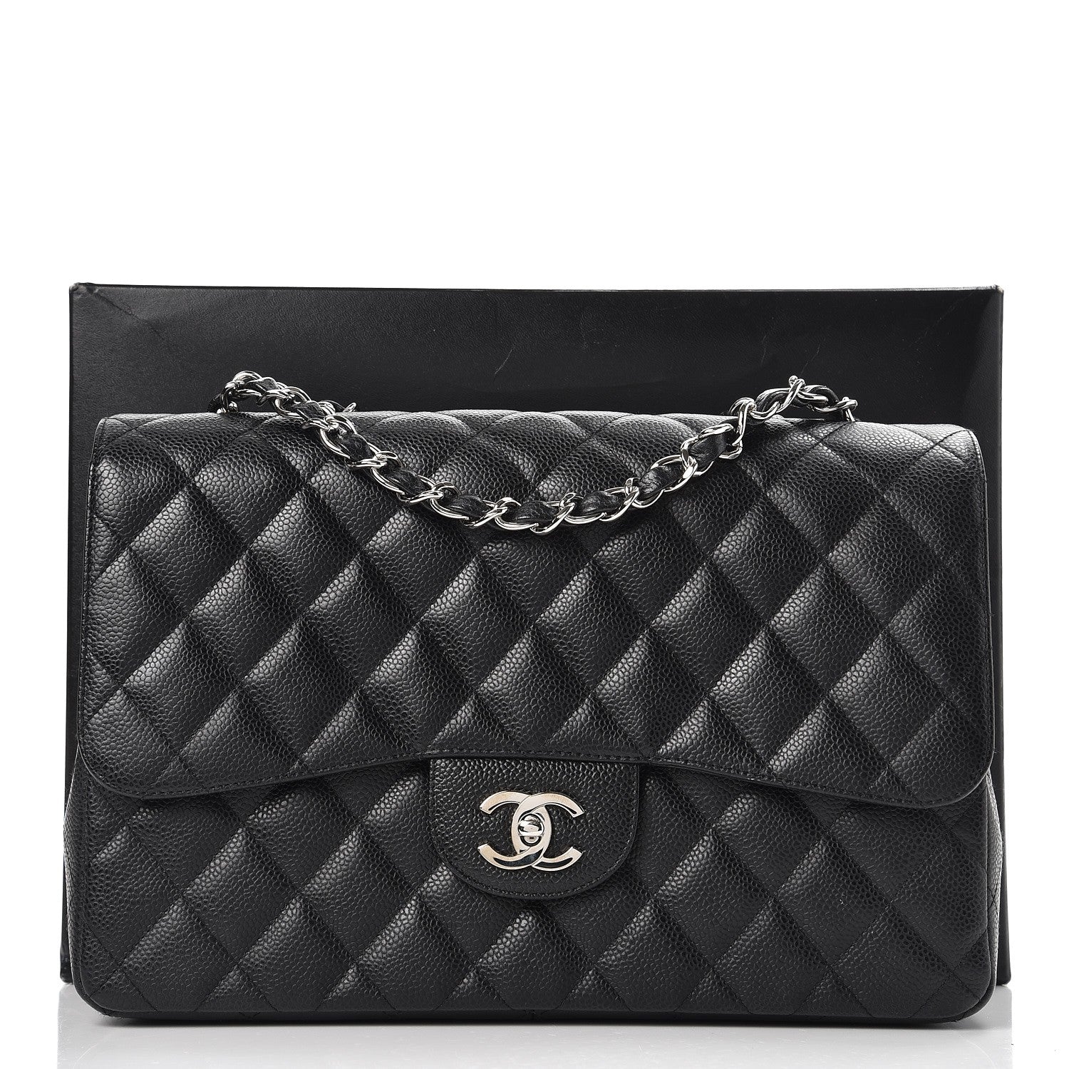 Chanel Caviar Quilted Jumbo Single Flap Black 10 of 10
