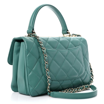 Chanel Lambskin Quilted Small Trendy CC Flap Dual Handle Bag Light Green 3 of 27