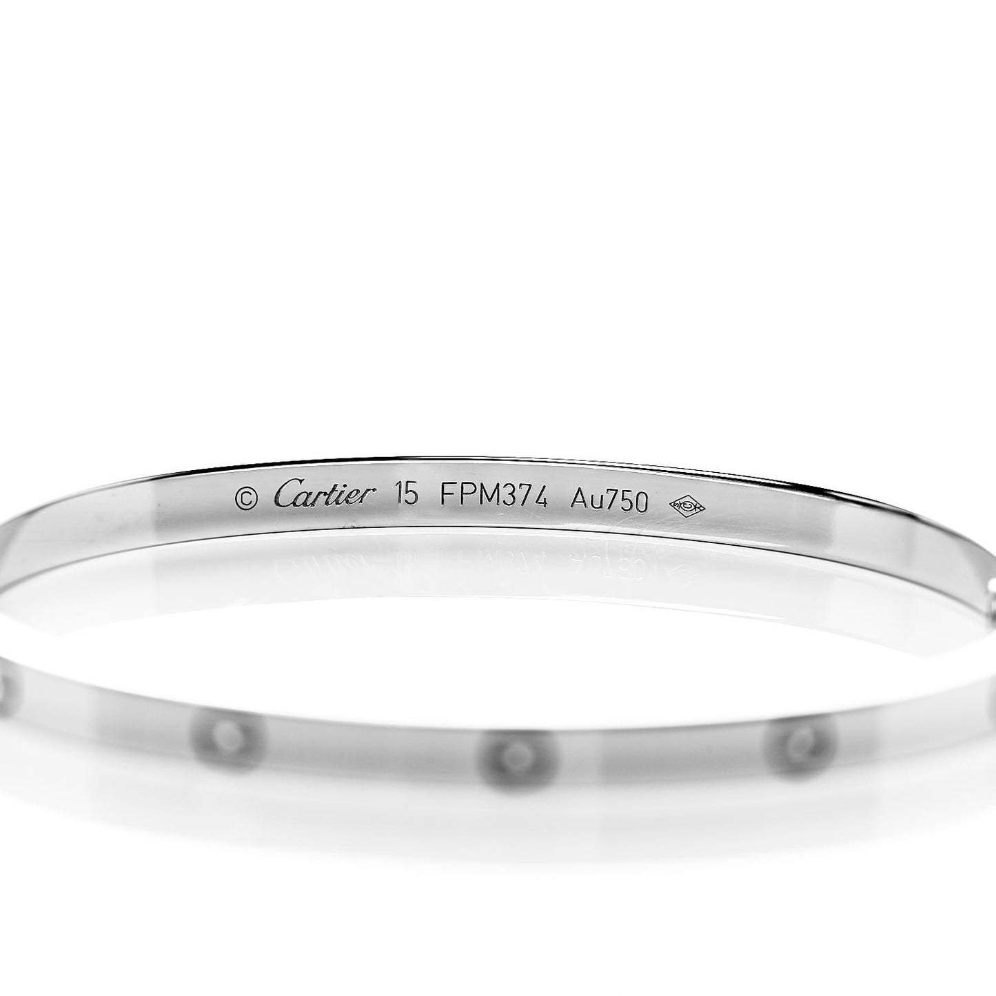 18K White Gold Small LOVE Bracelet 15
