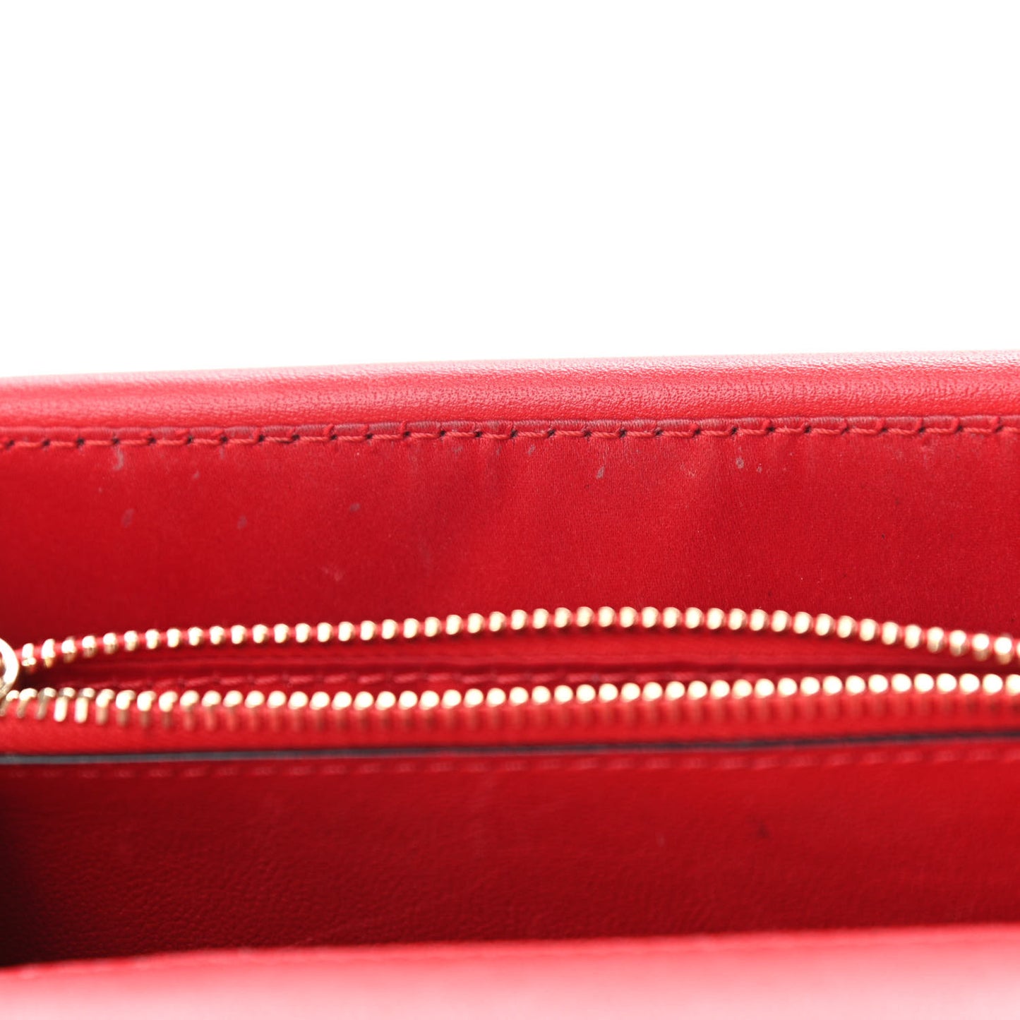 Calfskin VLogo Inlay Chain Pouch Rouge Pur White